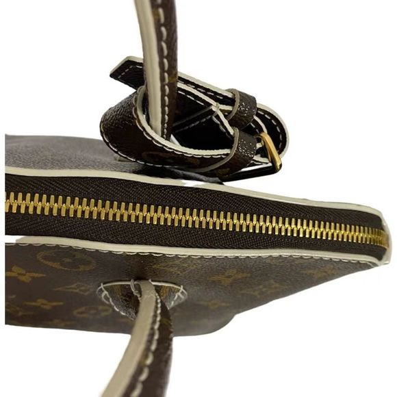 Louis Vuitton Lockit Shiny Monogram Canvas Leather Brown White Handbag - Picture 7 of 8